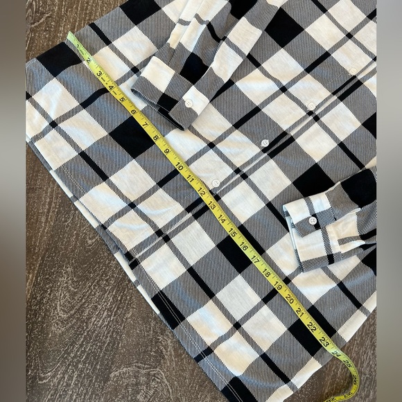 New York Laundry Plaid Button Down Shirt - Black, White, Cream - Picture 3 of 10